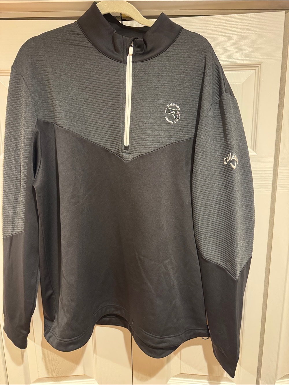 Callaway Men's Black and Charcoal Quarter-Zip Performance Pullover